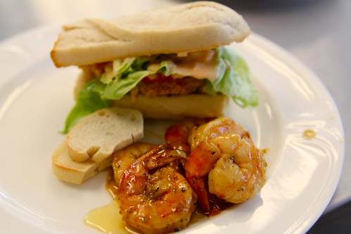 Danielle's Po'boy and barbecue shrimp.